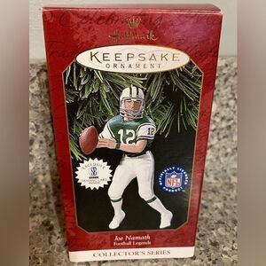Hallmark Joe Namath New York Jets 1997 Christmas Ornament NFL Football NIB